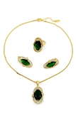 Picture of Beautiful Shaped Green South American 3 Pieces Jewelry Sets