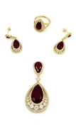 Picture of Simple And Elegant African Wine Red 3 Pieces Jewelry Sets