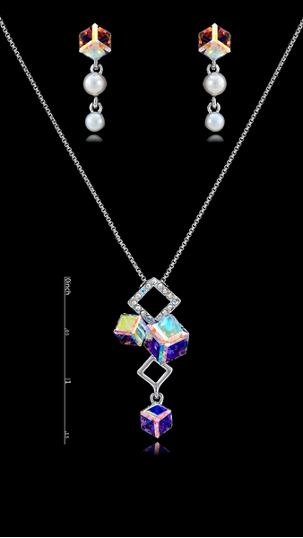 Picture of Customized Platinum Plated Zine-Alloy 2 Pieces Jewelry Sets