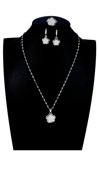 Picture of Mainstream Of  Platinum Plated Brass 3 Pieces Jewelry Sets