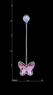 Picture of Lovely And Touching Pink Platinum Plated Drop & Dangle