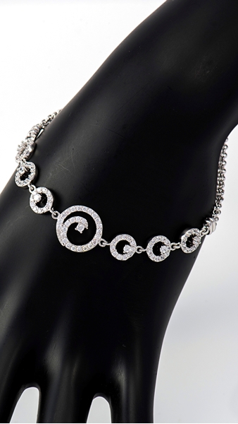 Picture of High Profitable Micro Pave Setting Platinum Plated Bracelets