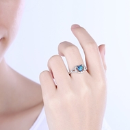 Picture of New Arrival Blue Platinum Plated Fashion Rings