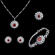 Picture of  Key & Lock Cubic Zirconia 4 Piece Jewelry Sets 3FF054562S