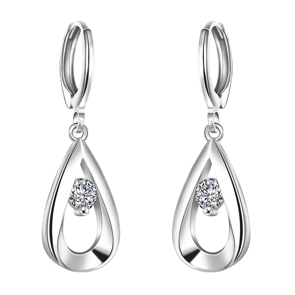 Picture of Reasonably Priced Platinum Plated Copper or Brass Dangle Earrings from Reliable Manufacturer