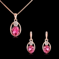 Picture of Irresistible Pink Classic Necklace and Earring Set As a Gift