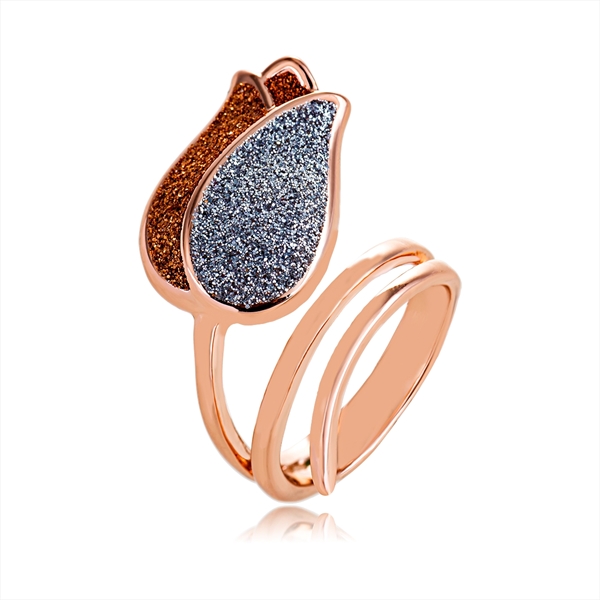 Picture of New Big Rose Gold Plated Fashion Ring