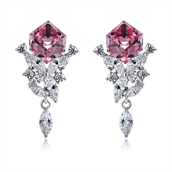 Picture of Famous Medium Platinum Plated Drop & Dangle Earrings