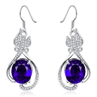 Picture of Eye-Catching Blue Cubic Zirconia Drop & Dangle Earrings with Member Discount