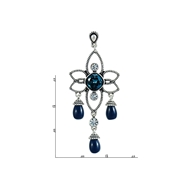 Picture of Beautiful Shaped Dark Blue Artificial Crystal Drop & Dangle