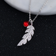 Picture of Filigree Small Red Pendant Necklace