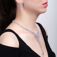 Picture of Impressive Red Platinum Plated Necklace and Earring Set with Low MOQ