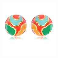 Picture of Hypoallergenic Gold Plated Enamel Stud Earrings Online Shopping