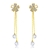 Picture of Trendy Gold Plated White Dangle Earrings with No-Risk Refund