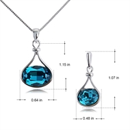 Picture of New Season Blue Classic Necklace and Earring Set with SGS/ISO Certification