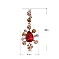 Picture of Great Artificial Crystal Rose Gold Plated Dangle Earrings