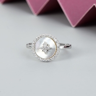 Picture of Buy Platinum Plated Cubic Zirconia Adjustable Ring with Wow Elements