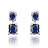 Picture of Brand New Blue Big Dangle Earrings with Full Guarantee