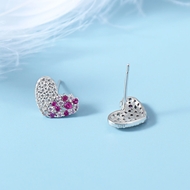 Picture of Love & Heart Pink Stud Earrings with Speedy Delivery