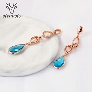 Picture of Inexpensive Rose Gold Plated Artificial Crystal Dangle Earrings from Reliable Manufacturer