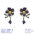 Picture of Unique Cubic Zirconia Flowers & Plants Dangle Earrings