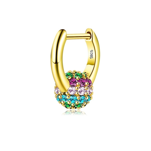 Picture of Fancy Small Gold Plated Small Hoop Earrings