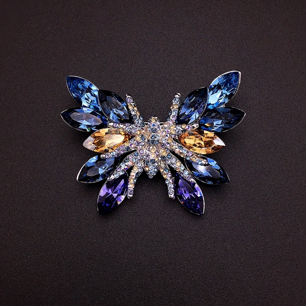 Picture of Nickel Free Blue Swarovski Element Brooche with No-Risk Return