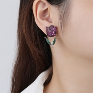 Picture of Flowers & Plants Copper or Brass Dangle Earrings with Speedy Delivery