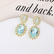 Picture of Eye-Catching Blue Cubic Zirconia Dangle Earrings with Member Discount