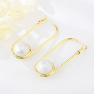 Picture of Nice Artificial Pearl Gold Plated Dangle Earrings