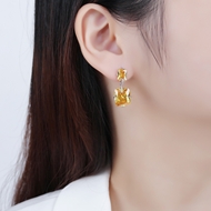 Picture of Charming Yellow Luxury Dangle Earrings As a Gift