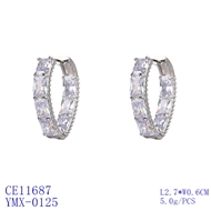 Picture of Wholesale Platinum Plated Luxury Hoop Earrings with No-Risk Return