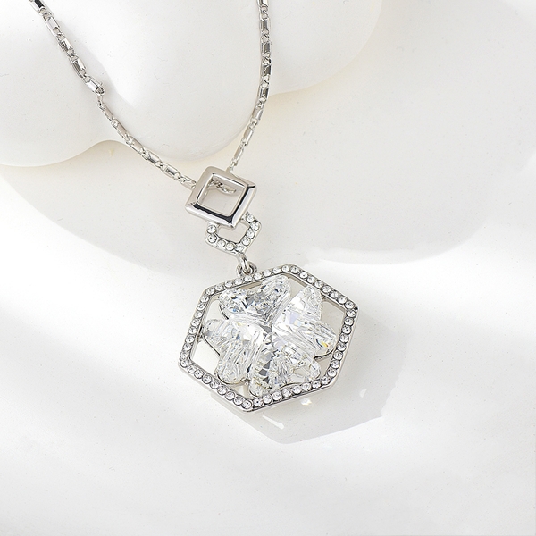 Picture of Fancy Small White Pendant Necklace