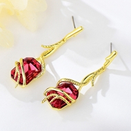 Picture of Good Artificial Crystal Gold Plated Dangle Earrings