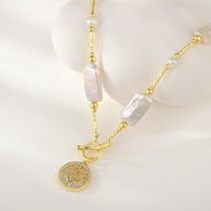 Picture of Filigree Small fresh water pearl Short Chain Necklace