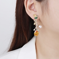 Picture of Eye-Catching Green Copper or Brass Dangle Earrings at Factory Price