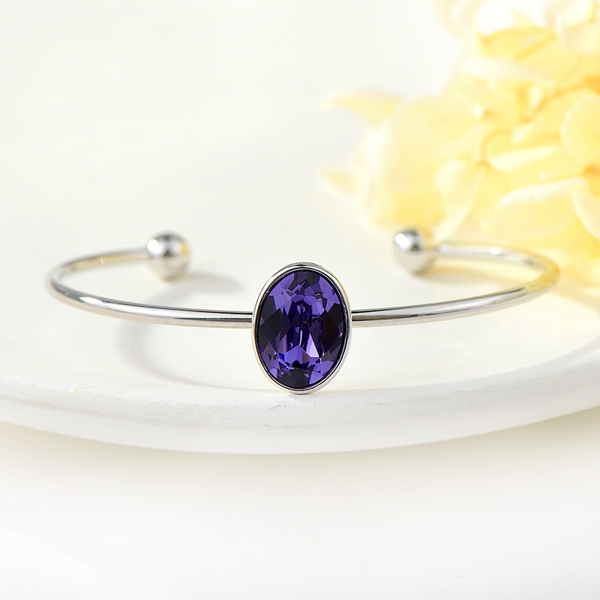 Picture of Gold Plated Purple Cuff Bangle at Great Low Price