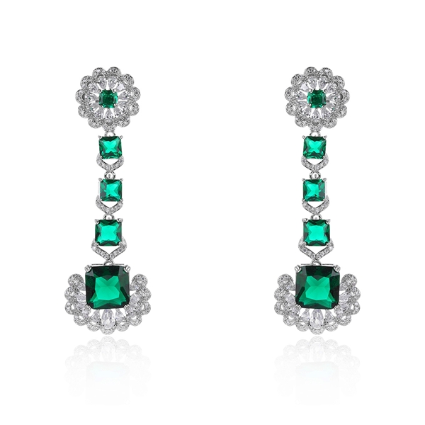 Picture of Fashionable Big Green Dangle Earrings