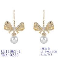 Picture of Most Popular Cubic Zirconia Bow Dangle Earrings