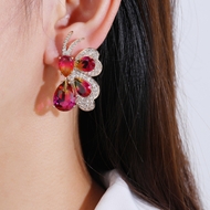 Picture of Fast Selling Pink Cubic Zirconia Dangle Earrings from Editor Picks