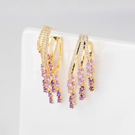 Picture of Irresistible Purple Gold Plated Dangle Earrings For Your Occasions