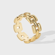 Picture of Designer Gold Plated Copper or Brass Fashion Ring with Easy Return