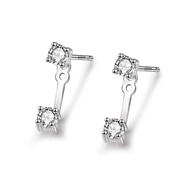 Picture of Platinum Plated Cubic Zirconia Dangle Earrings at Super Low Price