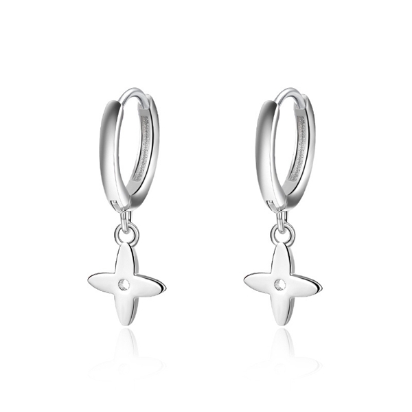 Picture of 999 Sterling Silver Platinum Plated Dangle Earrings from Certified Factory