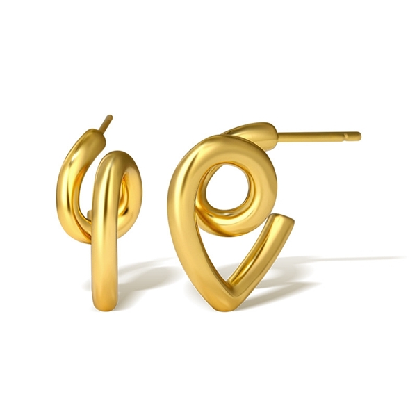 Picture of Famous Medium Gold Plated Small Hoop Earrings