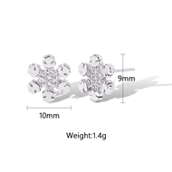 Picture of Featured White Platinum Plated Big Stud Earrings with Full Guarantee