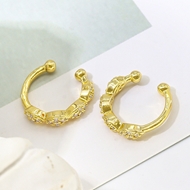 Picture of Copper or Brass Cubic Zirconia Clip On Earrings Wholesale Price