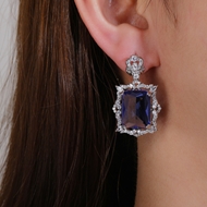 Picture of Staple Big Platinum Plated Dangle Earrings