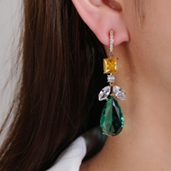 Picture of Most Popular Cubic Zirconia Big Dangle Earrings