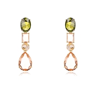 Picture of Sparkling Big Gold Plated Dangle Earrings